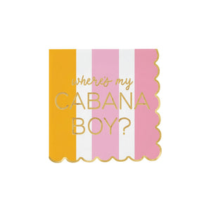 Where's My Cabana Boy? Dessert Napkins 20ct | The Party Darling