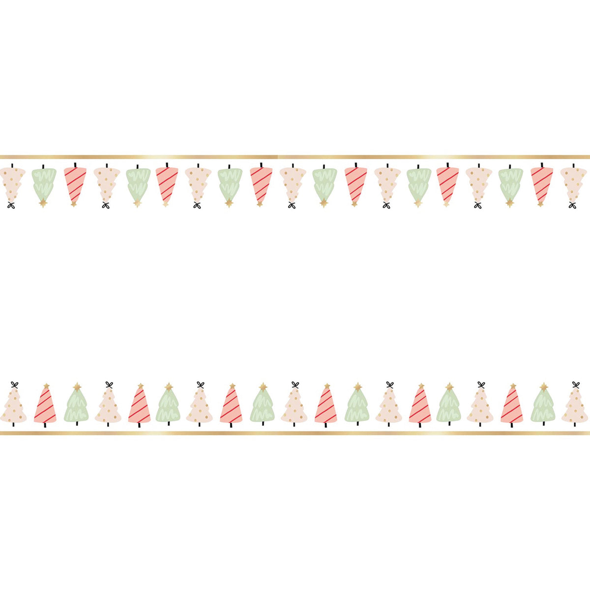 Whimsical Christmas Tree Paper Table Runner 25ft | The Party Darling