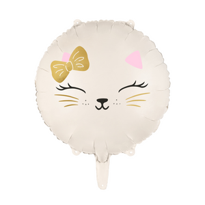 White Kitty Cat Face Balloon 14in | The Party Darling