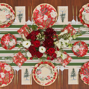 Red Christmas Floral Dessert Napkins 20ct | The Party Darling