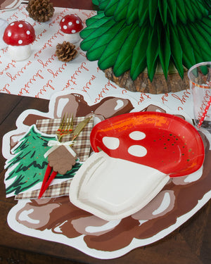 Red Mushroom Lunch Plates 8ct | The Party Darling