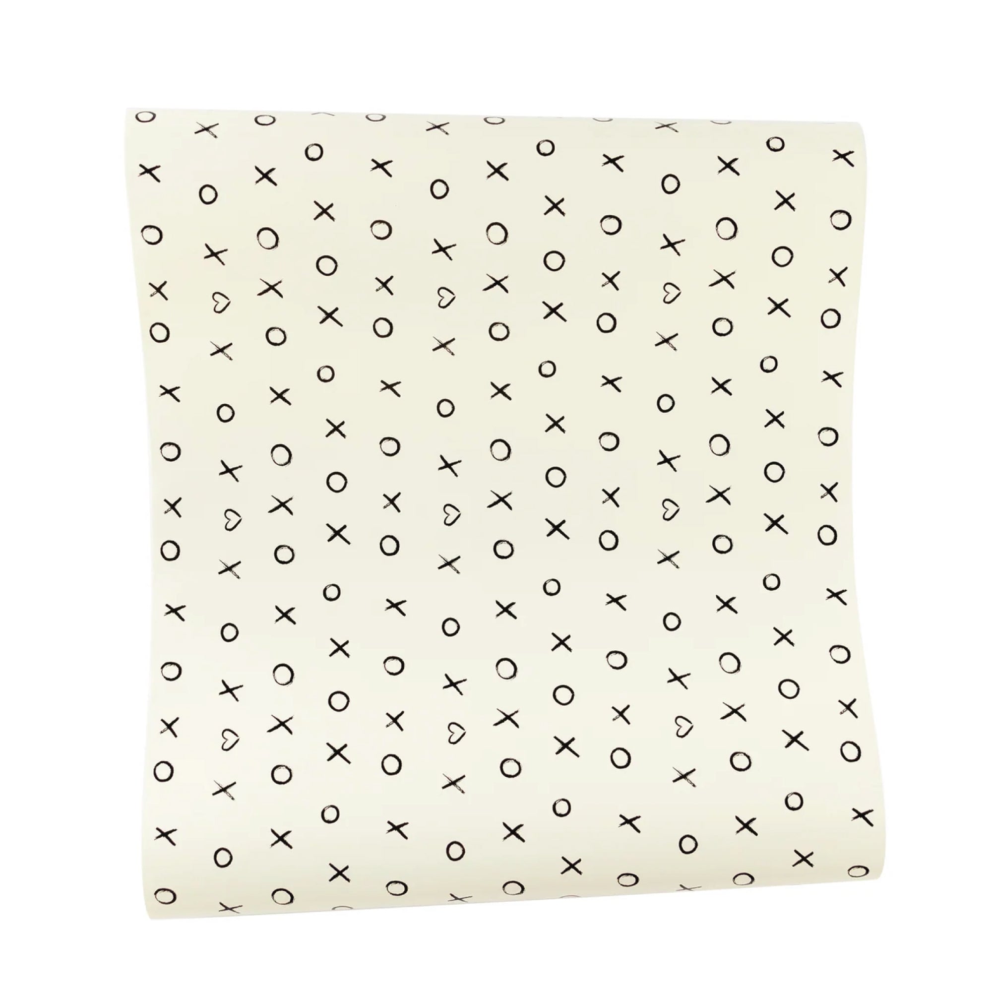Black & Cream XOXO Paper Table Runner 10ft | The Party Darling