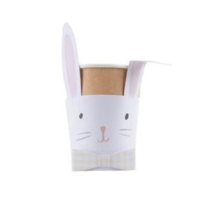 Yellow Gingham Easter Bunny Paper Cups 8ct | The Party Darling