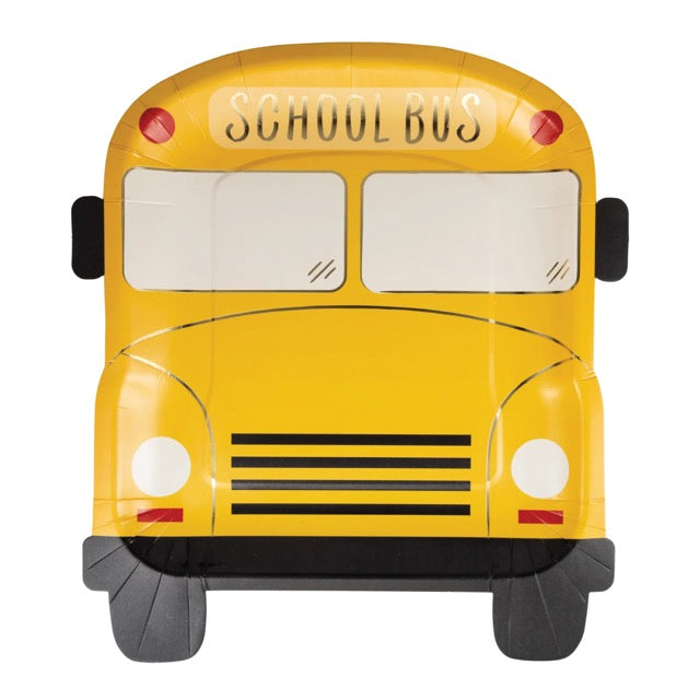 School Bus Shaped Lunch Plate 8ct | The Party Darling