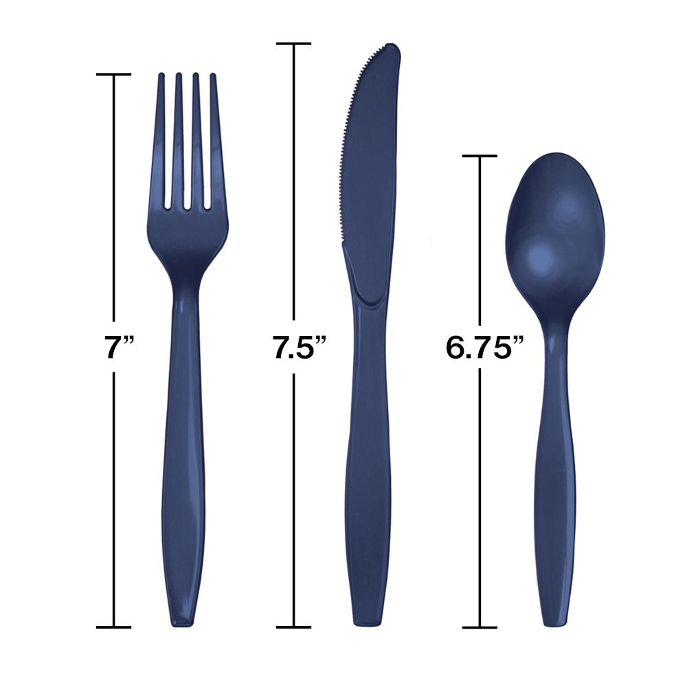 Navy Plastic Cutlery Service for 8 | The Party Darling