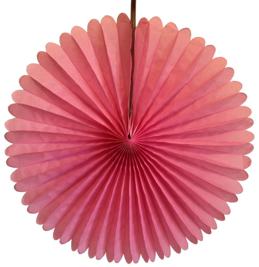 Rose Pink Tissue Paper Fan 13in | The Party Darling