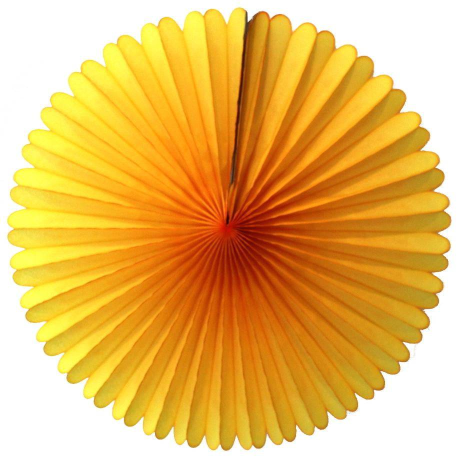Golden Yellow Tissue Paper Fan 13" | The Party Darling