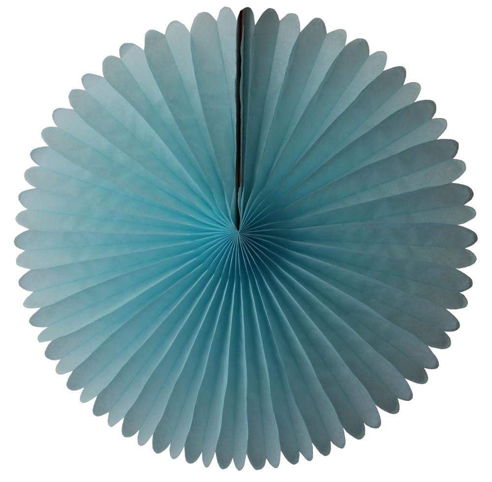 13" Light Blue Tissue Paper Fan - The Party Darling