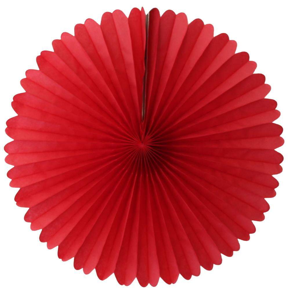 Red Tissue Paper Fan 13in