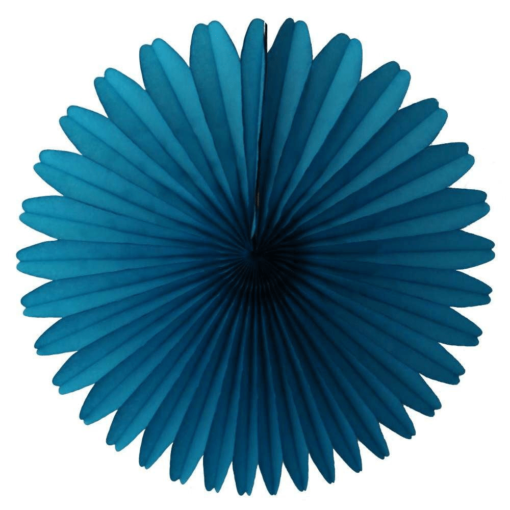 13" Turquoise Tissue Paper Fan | The Party Darling