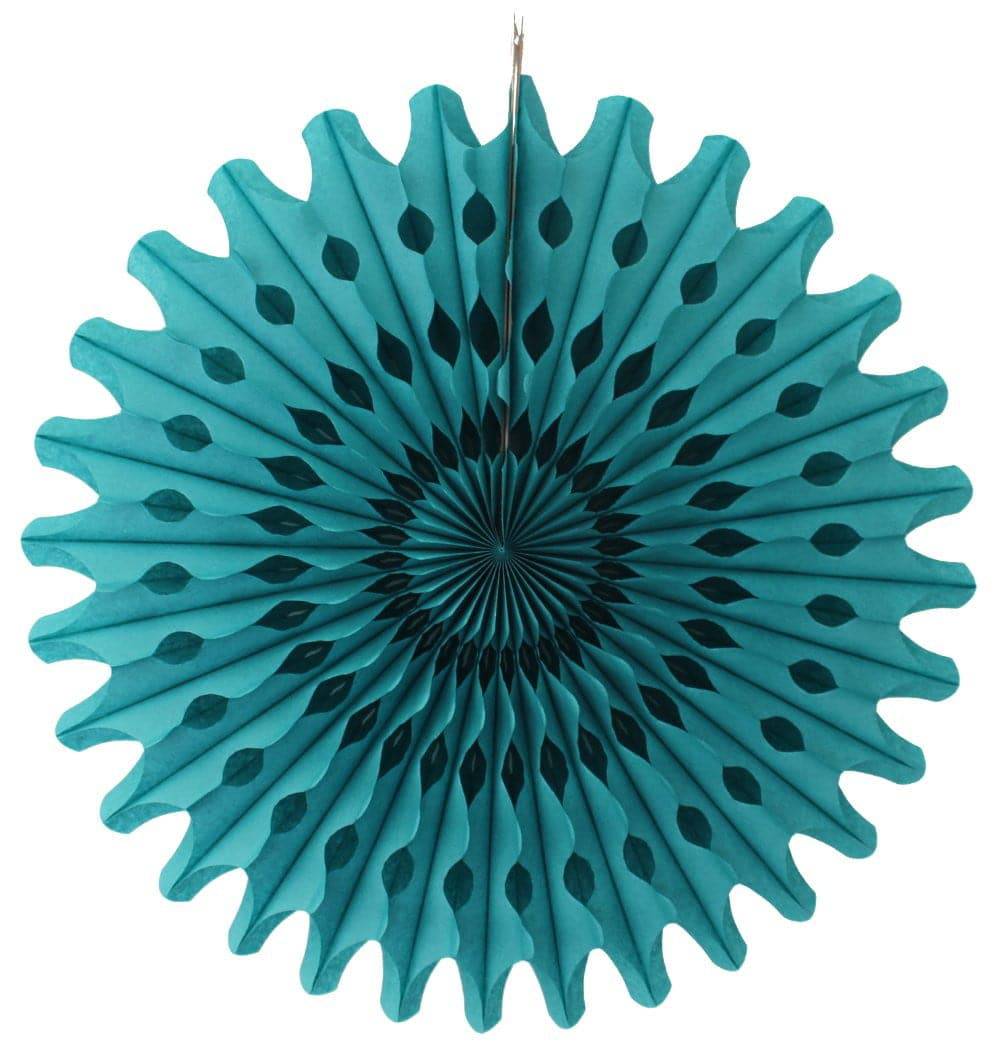 Teal Tissue Paper Fan 18" | The Party Darling