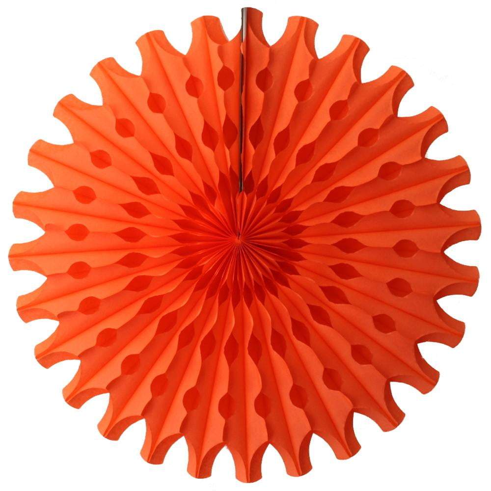 18" Orange Tissue Paper Fan | Party Decorations | The Party Darling in Tulsa, OK