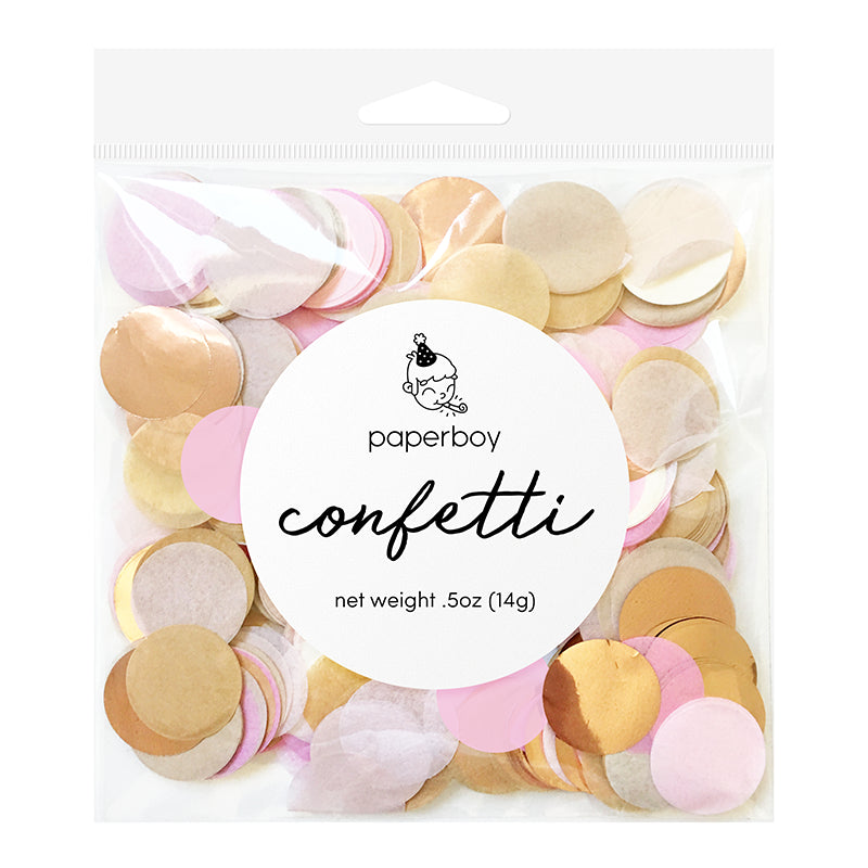 Rustic Blush and Rose Gold Confetti Pack .5oz | The Party Darling
