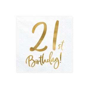 Gold 21st Birthday Lunch Napkins 20ct | The Party Darling