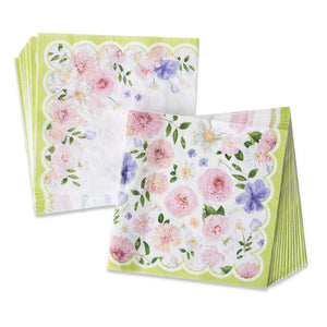 Green Floral Tea Party Lunch Napkins 30ct | The Party Darling