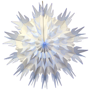 Blue & White Tissue Paper Snowflake 27"