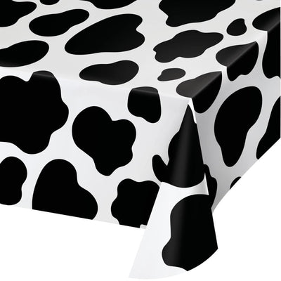 Cow Print Farm Plastic Table Cover