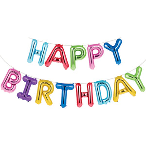 Multicolored Happy Birthday Balloon Banner | The Party Darling