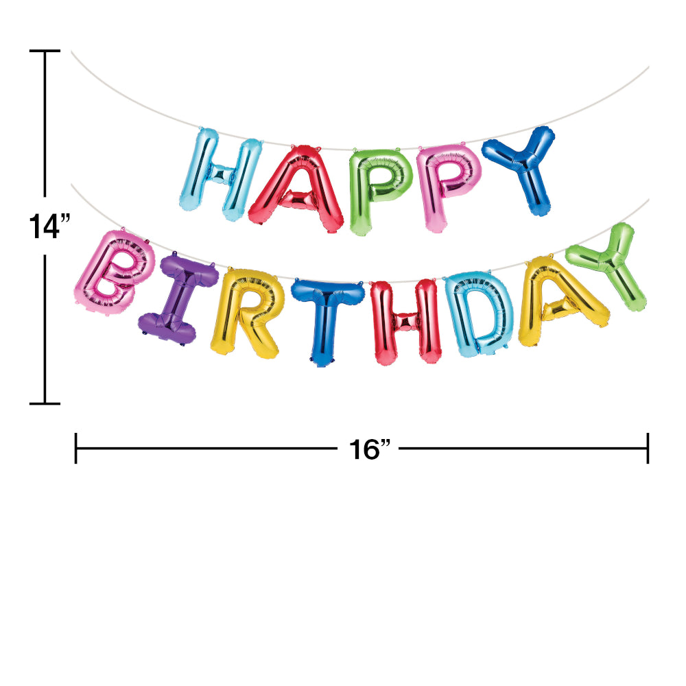 Multicolored Happy Birthday Balloon Banner | The Party Darling