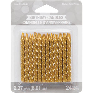 Gold Spiral Birthday Candles 24ct | The Party Darling