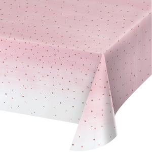 Blush and Rose Gold Plastic Table Cover | The Party Darling