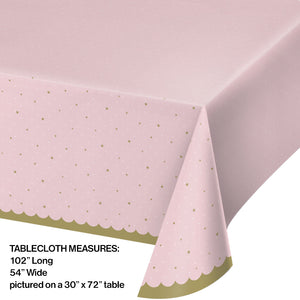 Pink and Gold Stars Plastic Table Cover - The Party Darling