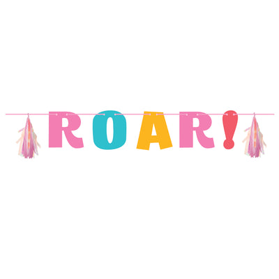 Girl Roar Dinosaur Banner