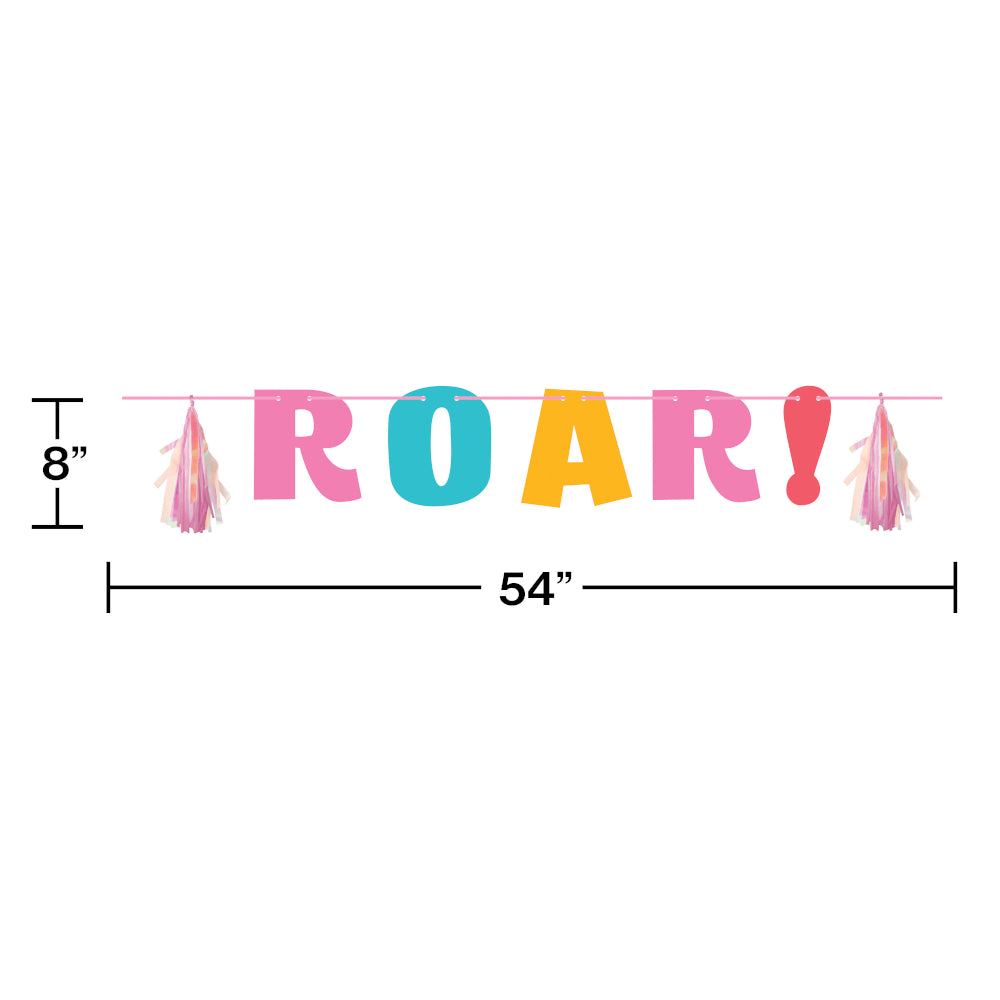 Girl Roar Dinosaur Banner - The Party Darling