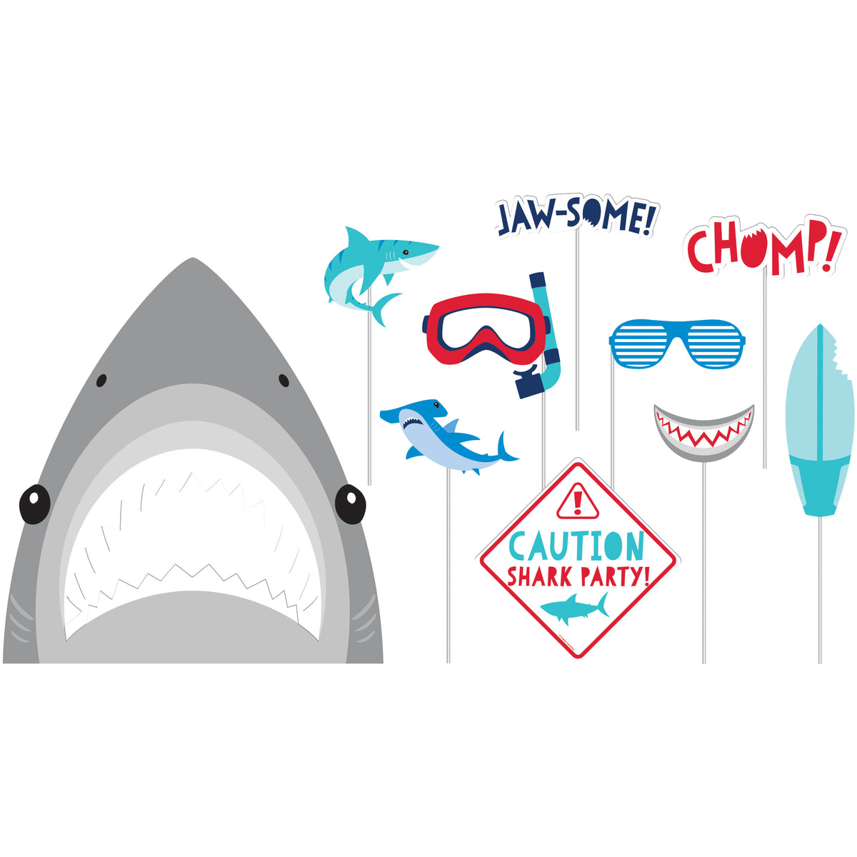 Shark Cardboard Cutout Photo Booth Prop (3 feet Tall) Shark Party Decor :  : Health & Personal Care