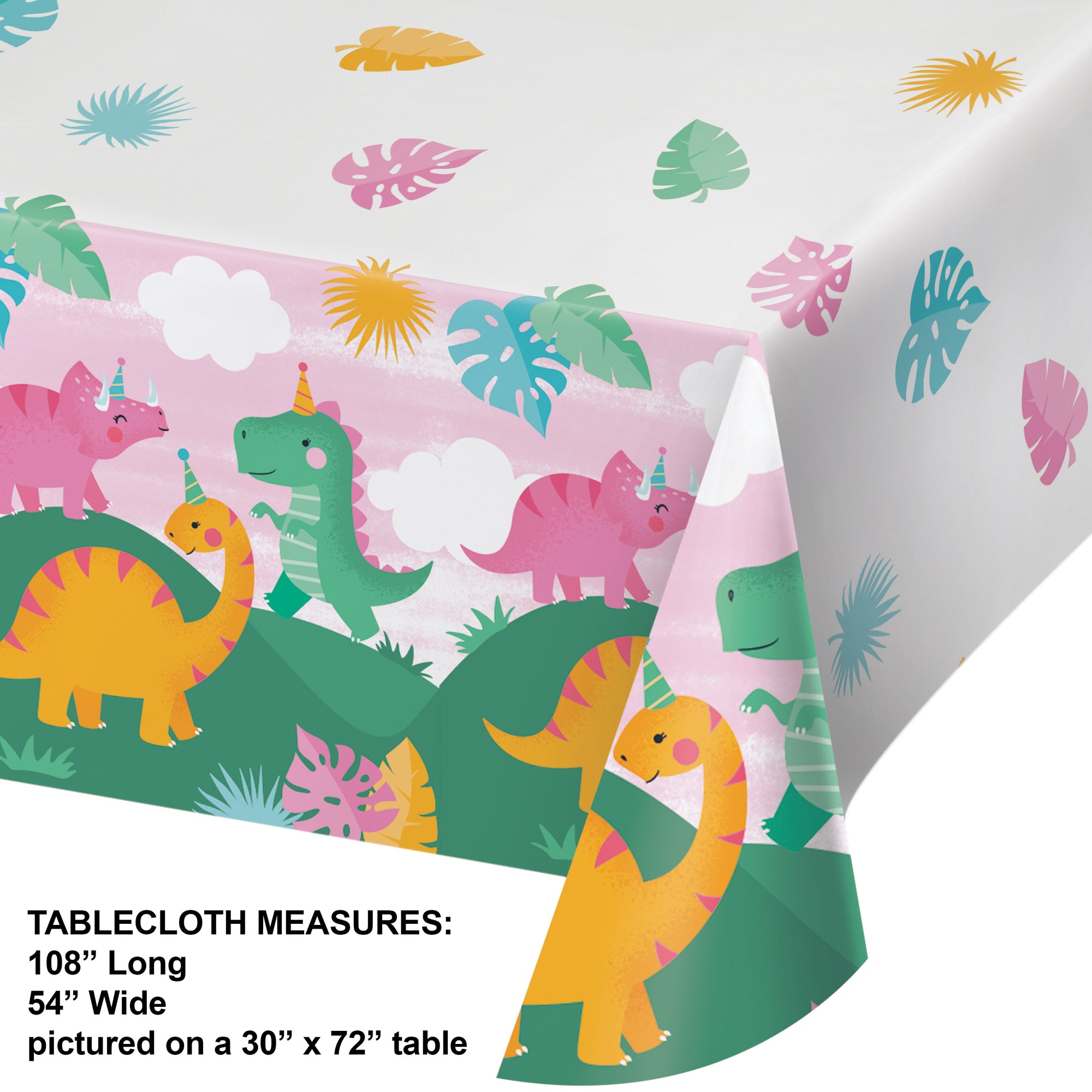 Girl Dinosaur Paper Table Cover | The Party Darling