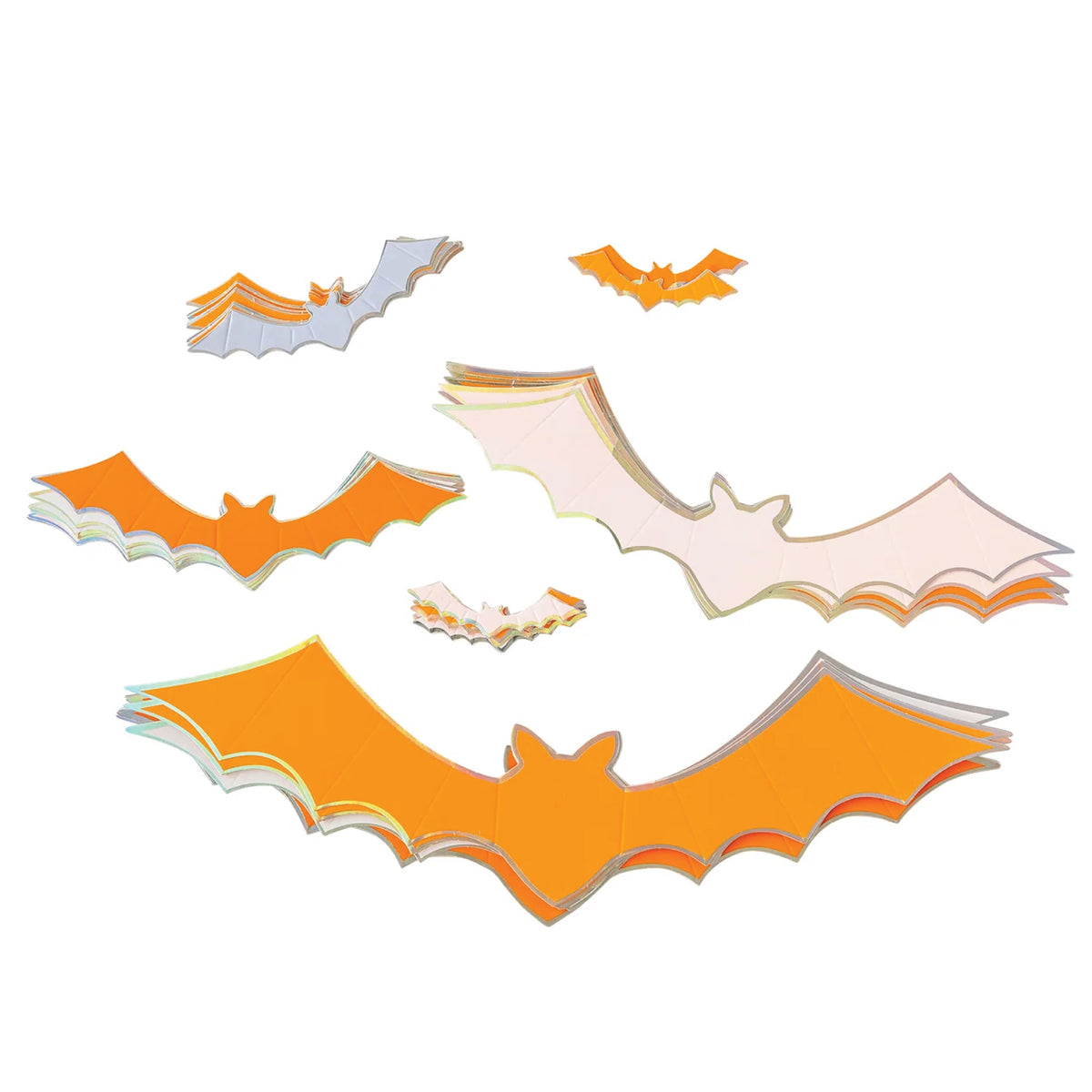 Black and Orange Bat Halloween Straws