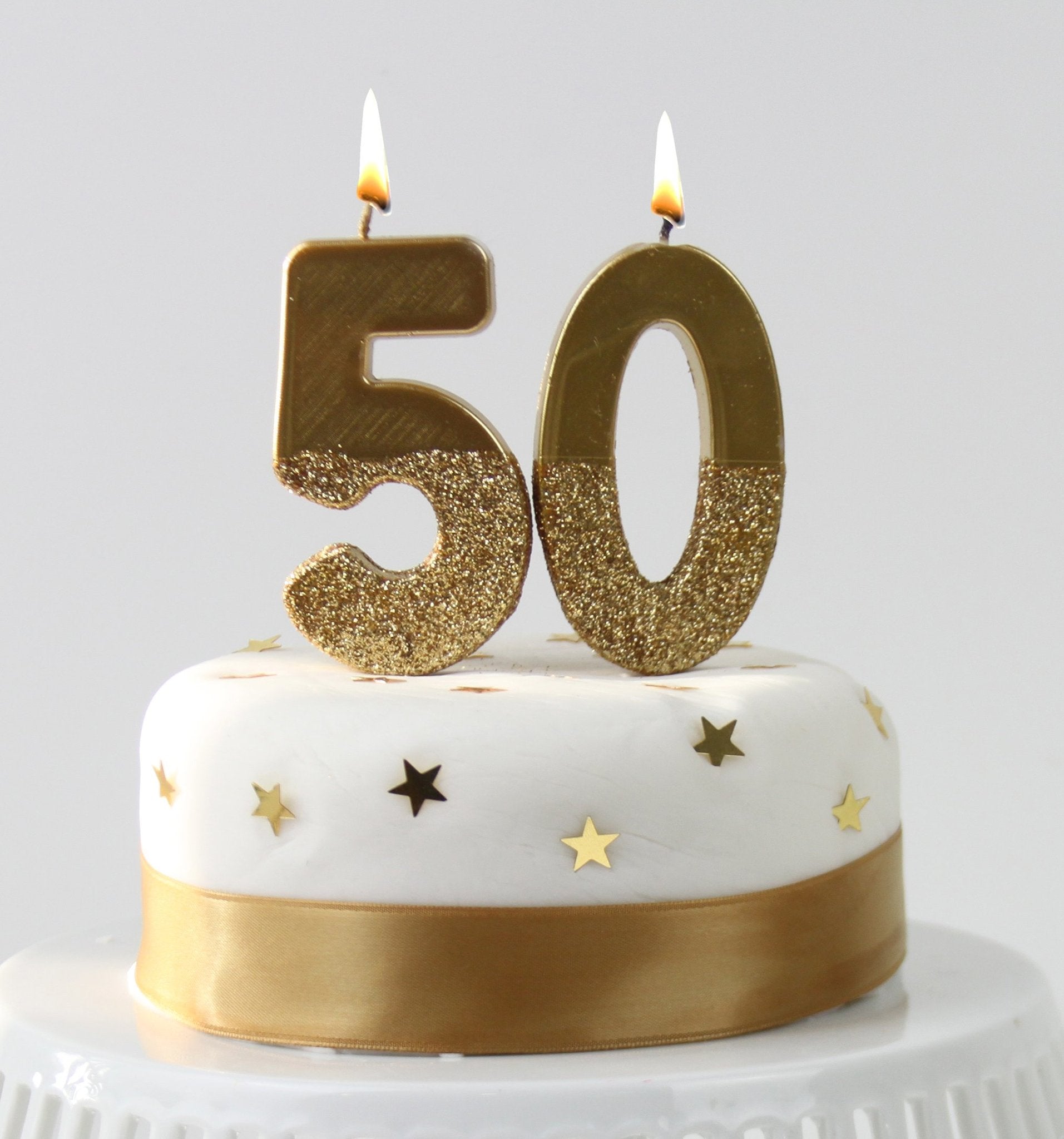 Gold Glitter Dipped Number Birthday Candle - The Party Darling