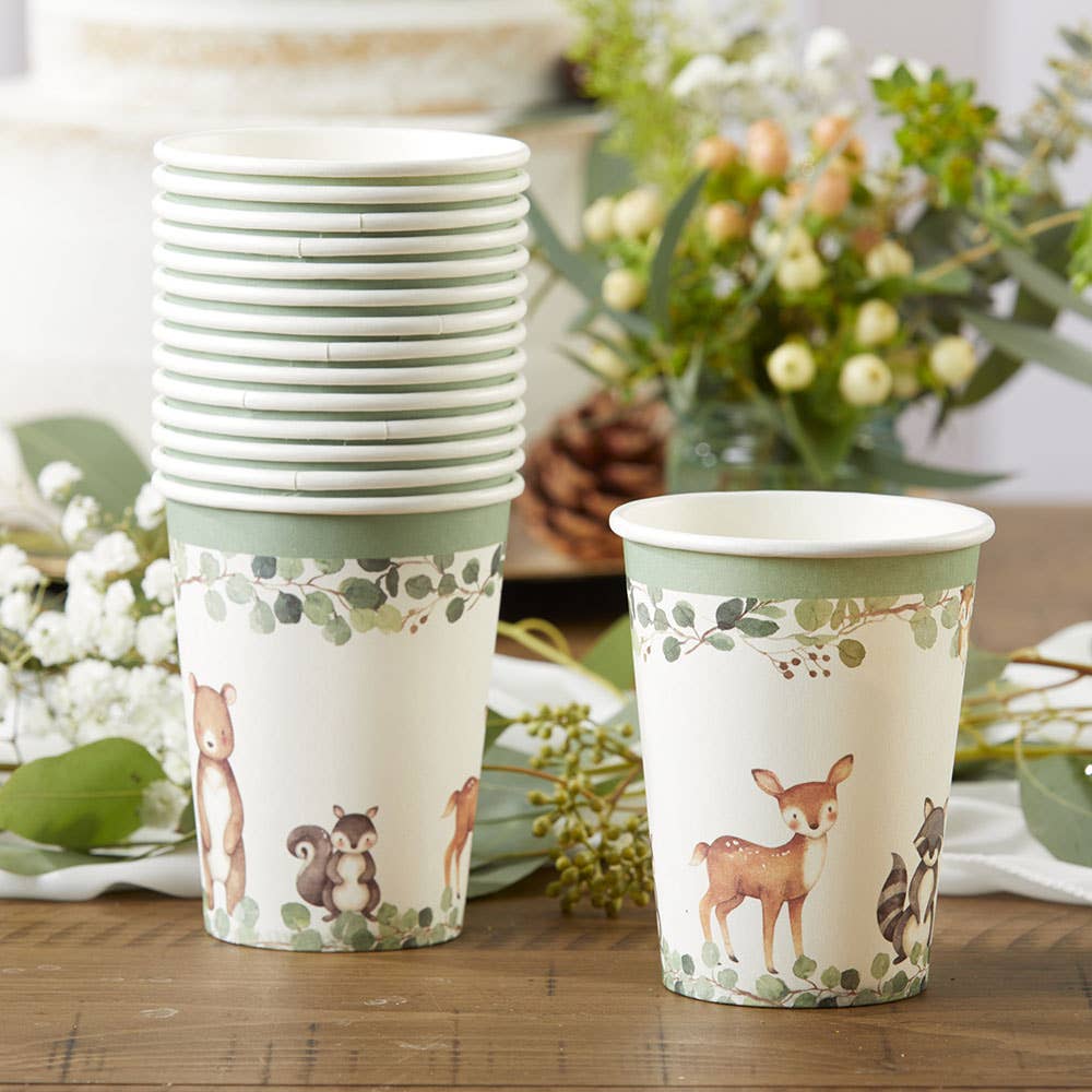 Woodland Baby Shower Cups 16ct - The Party Darling