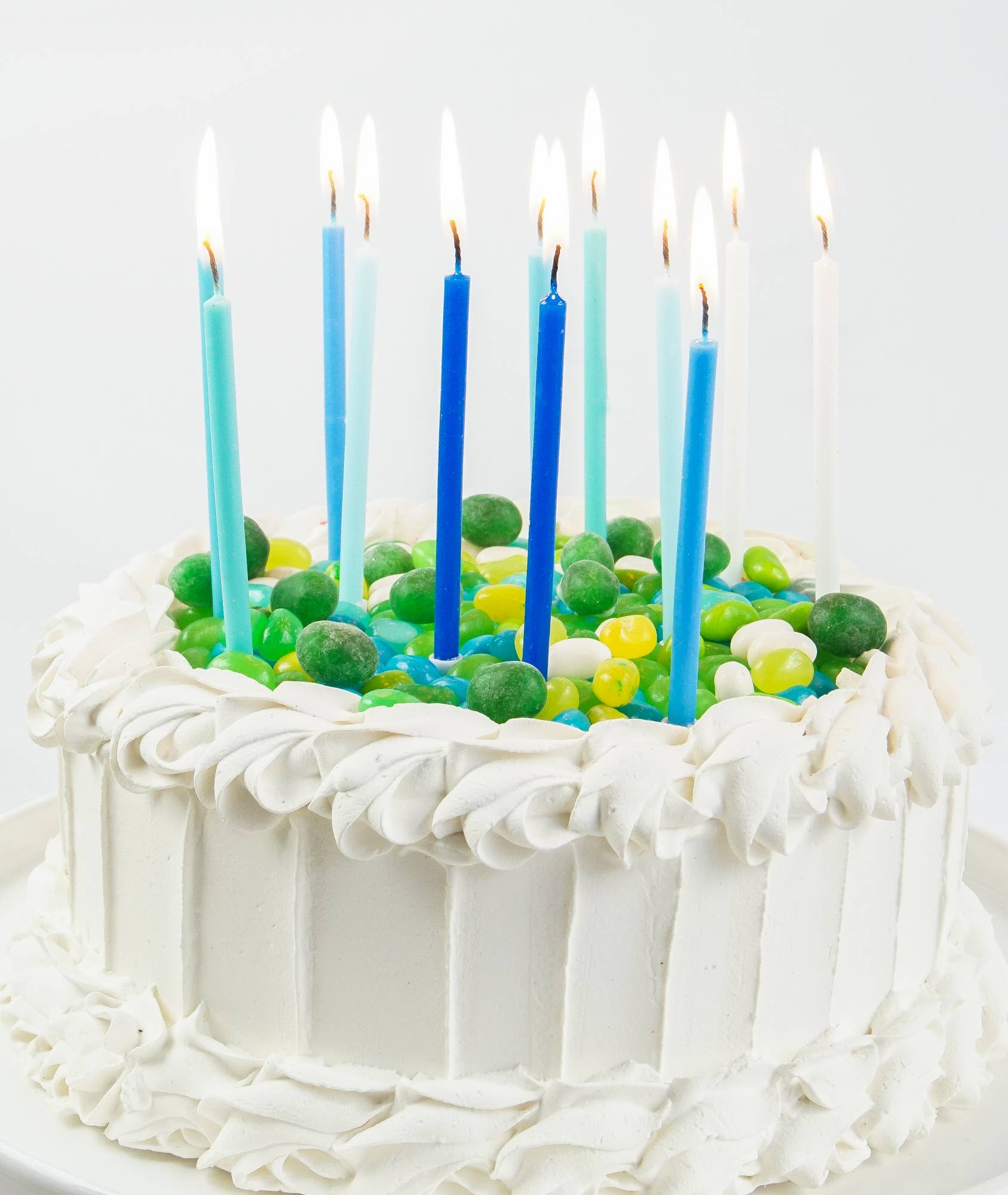cake with Blue Gradient Candle Set 12ct.