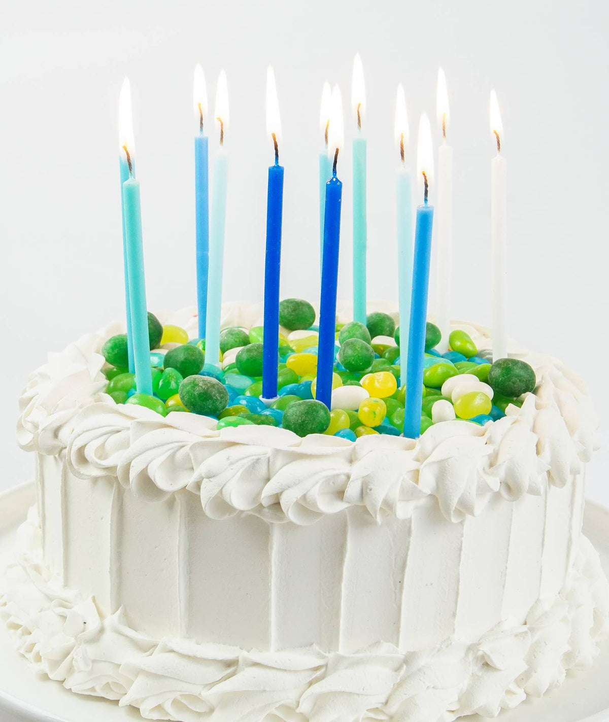 cake with Blue Gradient Candle Set 12ct.