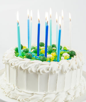 cake with Blue Gradient Candle Set 12ct.
