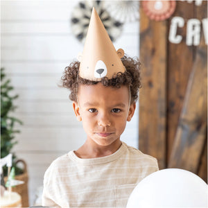 Brown Bear Party Hats 8ct - The Party Darling
