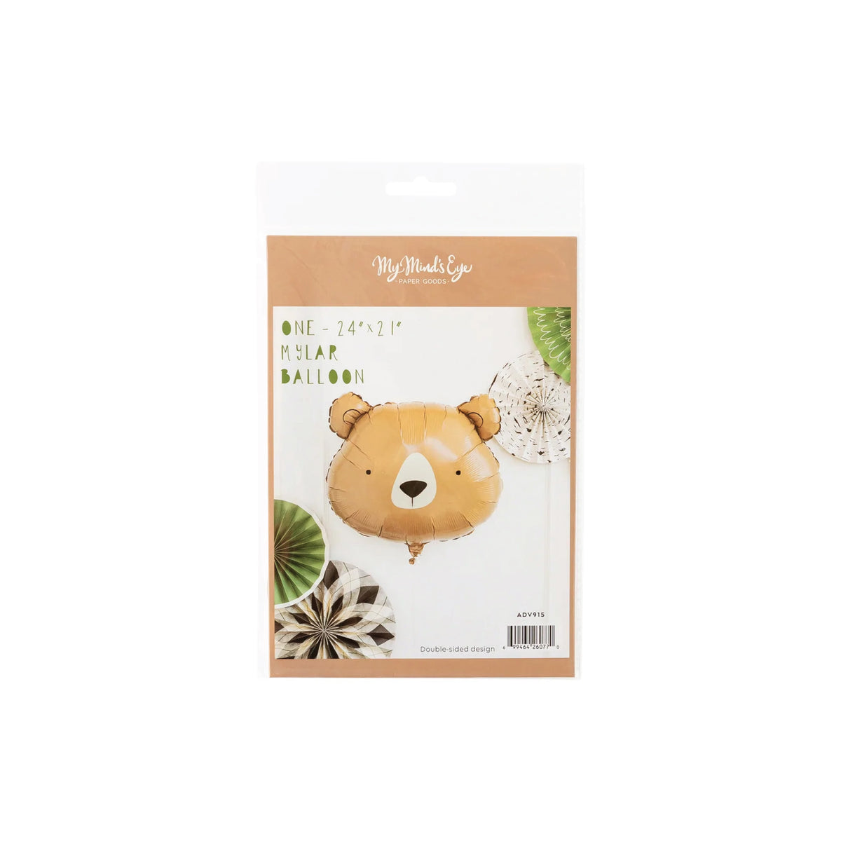 Adventure Bear Shaped Foil Balloon 24in Packaged