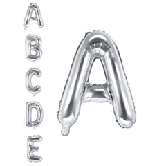 Silver Letter & Number Balloon Stickers, 6 Sheets, 133pc