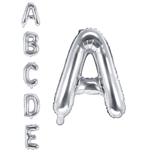 silver letter balloons