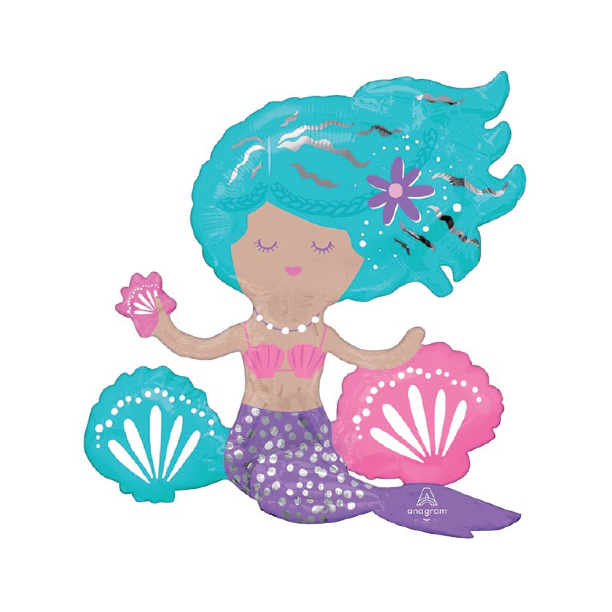Air-Filled Sitting Shimmer Mermaid Balloon 18" | The Party Darling