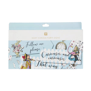 Alice in Wonderland Party Sign Decorations 12ct Packaged