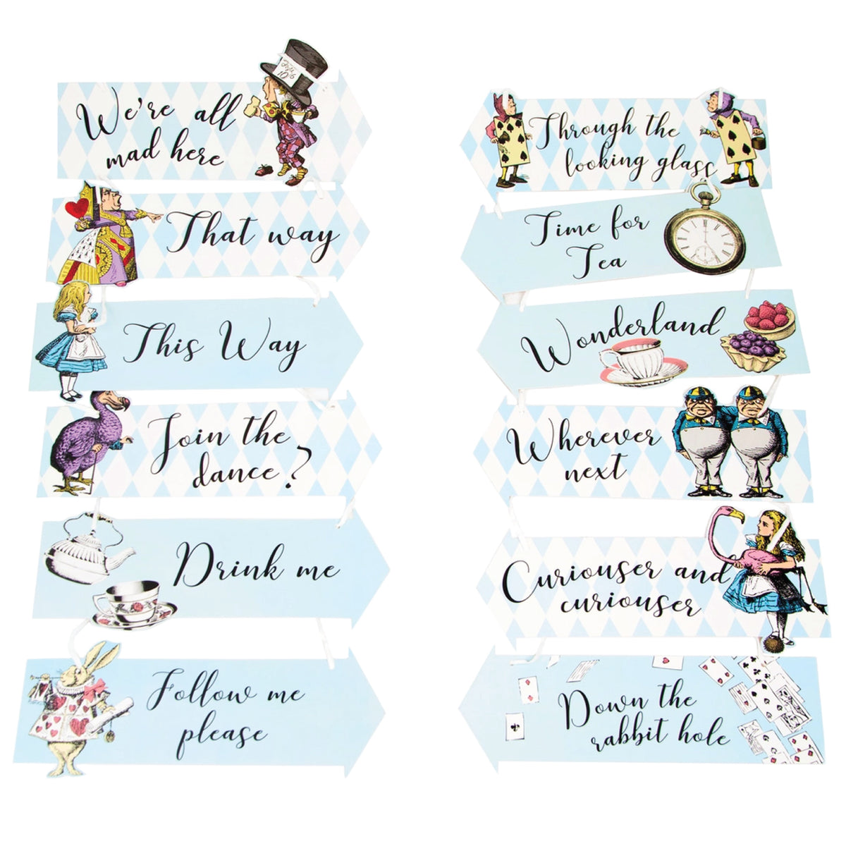 Alice in Wonderland Arrow Signs Party Supplies Decoration Mad Hatter Tea  Party