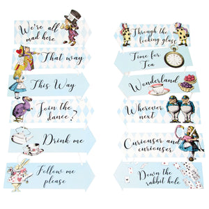 Alice in Wonderland Party Sign Decorations 12ct | The Party Darling