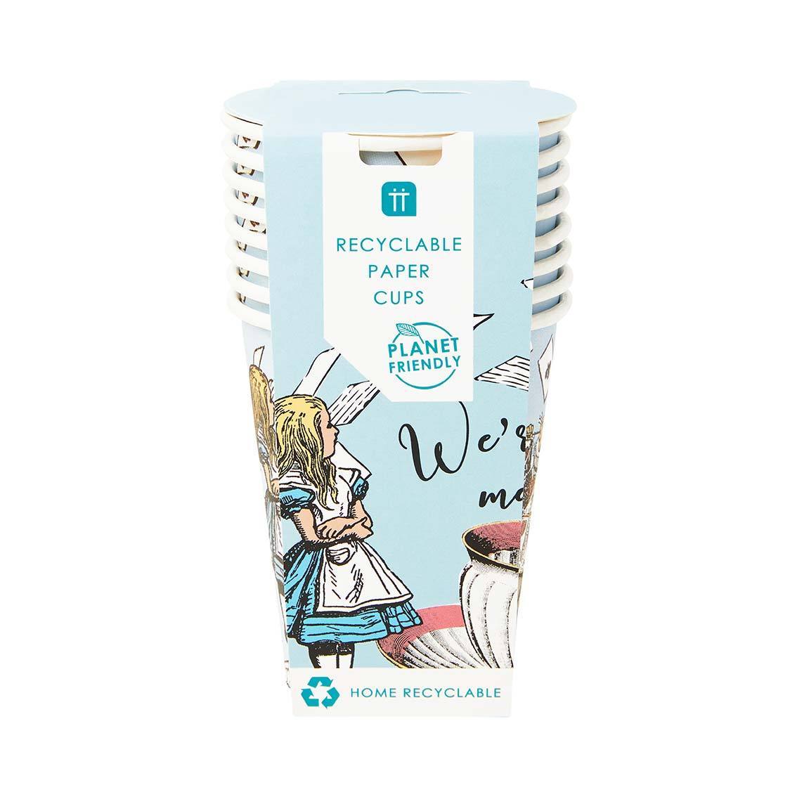 Alice in Wonderland Paper Cups 8ct - The Party Darling