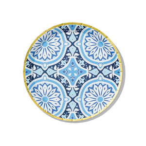 Italian Blues & White Small Paper Plates, pack of 10 – Paper+Clay