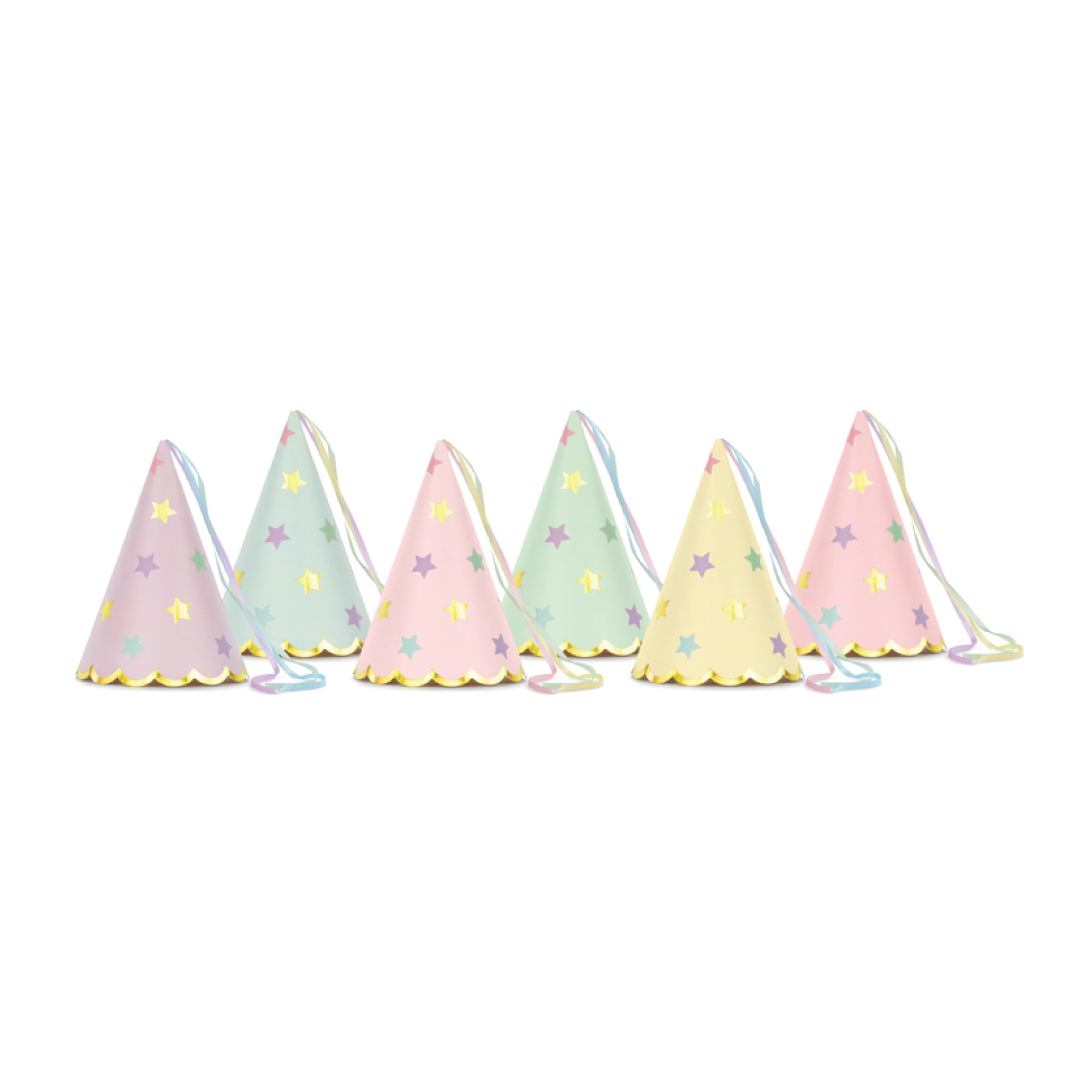 Assorted Pastel Star Party Hats 6ct | The Party Darling
