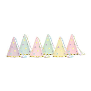 Assorted Pastel Star Party Hats 6ct | The Party Darling