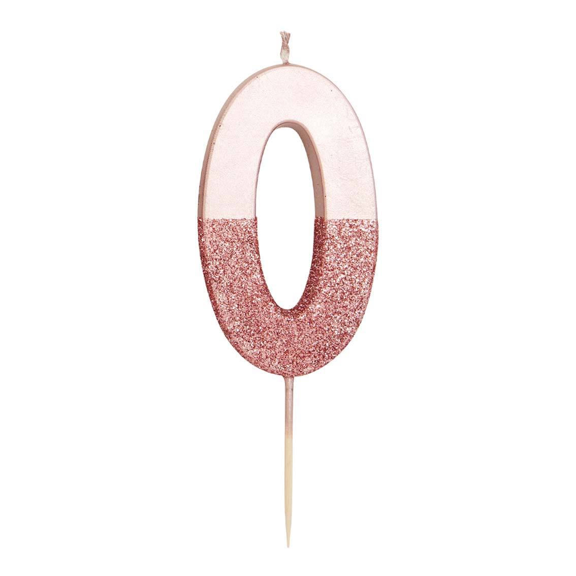 Rose Gold Glitter Dipped Number Birthday Candle - The Party Darling