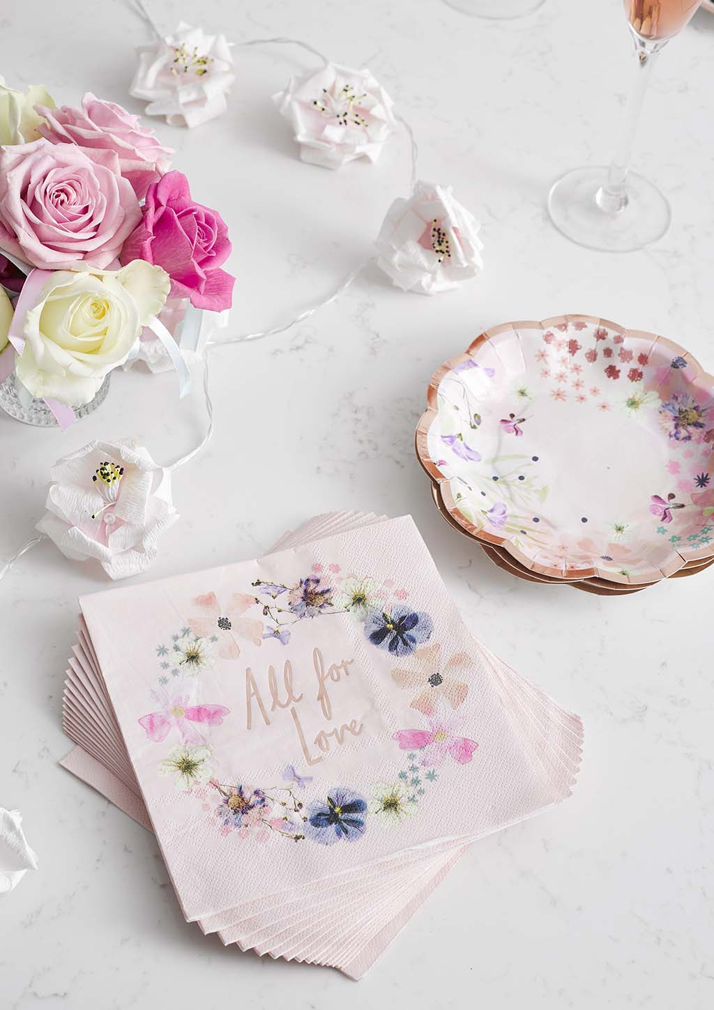 Blossom Bridal &quot;All for Love&quot; Lunch Napkins | Pack of 16
